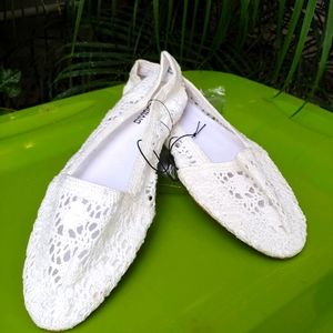 H&M White Crochet Espardrilles